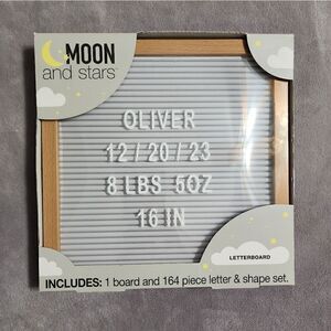 New Star & Moon Baby Girls Boys Keepsake Gift Letterboard